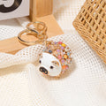 Rhinestone Beaded Pig Keychain Gold Clasp Multicolor Cord Options view 7