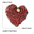 Red Crystal Rose Heart Brooch in 1 Style Metal Pin view 6