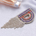 Multicolor Crystal Letter D Brooch With Long Clear Fringe view 4