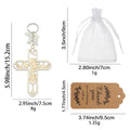Wooden Communion Cross Ihs Pearl Bead Keychain Metal Charm view 2