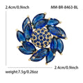 Marquise Crystal Pinwheel Flower Brooch in Six Colors view 10