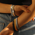 Watch Band Link Bracelets Gold Black Steel Two-Tone view 3