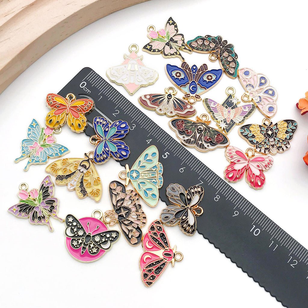 Colorful Enamel Zinc Alloy Flower Animal Butterfly Charm Pendant for Bracelet DIY