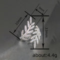 Silver Open Leaf Branch Pavé Clear Stone Adjustable Ring view 4