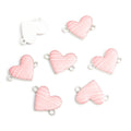 Striped Heart Two Loop Connector Charms in 12 Styles view 7