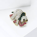 Crystal Elephant Brooch with Pink Trunk and Feet Decorative Clothing Pin view 3