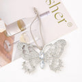 Rhinestone Butterfly Dragonfly Hanging Ornament Silver Metal view 4