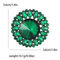 Round Glass Rhinestone Brooch Large Center Stone Five Colors view 6