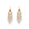 Green Multicolor and White Gold Chandelier Earrings view 5