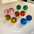 Transparent Colorful Round Resin Ball Stud Earrings view 3