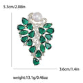 Crystal Leaf Cluster Brooch with White Pearl Accent in Two Colors view 7