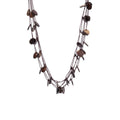 Multi Strand Coconut Shell Disc Cord Necklace Brown Discs view 5