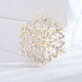 Crystal Snowflake Brooch in Gold or Silver Tone Openwork view 6