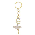 Ballerina Dancer Keychain Rhinestone Gold Ring Nine Colors view 6