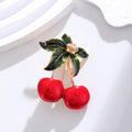Cherry Crystal Enamel Metal Brooch Pin for Jackets and Lapels view 5