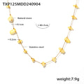 Gold Chain Necklace and Bracelet Yellow Natural Stone Chips view 6