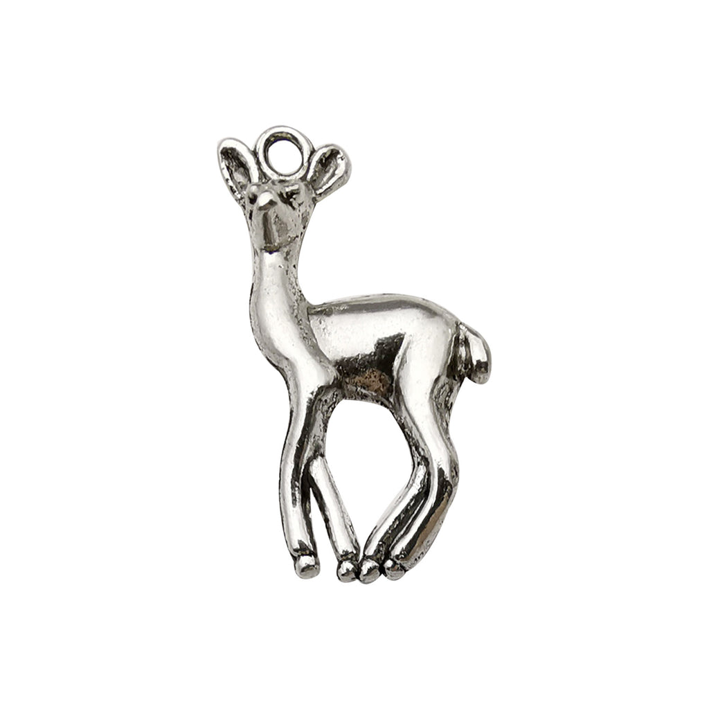 Antique Silver Zinc Alloy Elk Animal Charm Pendant for Christmas DIY Jewelry Making