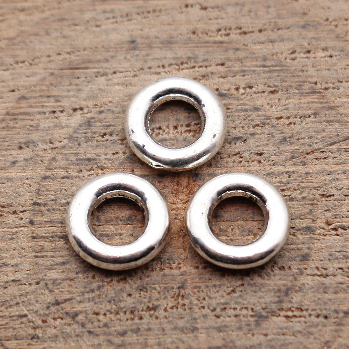 7.9x7.9x1.8mm 0.32g Multicolor Zinc Alloy Round Ring Connector Spacer Beads for Bracelet Jewelry Making