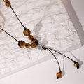 Black Cord Butterfly Bead Tassel Finished Pendant Necklace view 4