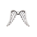 Angel Wing Bead in Antique Silver with Raised Feather Detail view 3