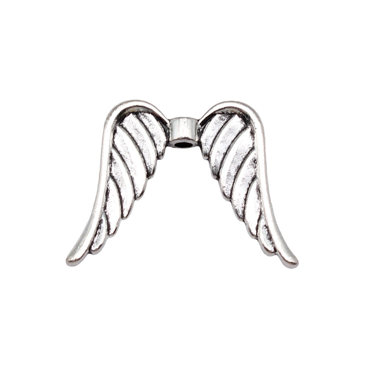 23x32mm 4.2g Antique Silver Zinc Alloy Angel Wing Loose Metal Beads for Bracelet DIY Jewelry Making