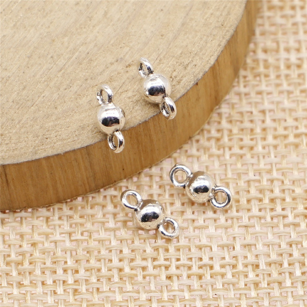 4x8mm 0.2g Multicolor Zinc Alloy Round Ball Bead Connector Beads for DIY Earring Bracelet Jewelry Making