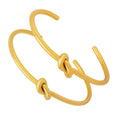 Open Knot Cuff Bangle Thick Wire Gold Or Steel Tone view 5