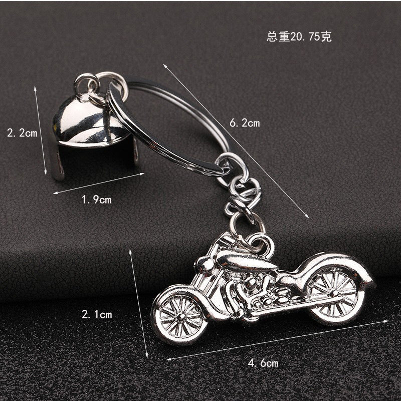 Harley Motorcycle Helmet Zinc Alloy Metal Keychain Gift Pendant
