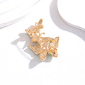Red Gold Tone Butterfly Enamel Two Designs Metal Brooch Pin 3.2 x 4.3 cm 3.2 x 4.3 cm view 3