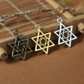 Layered Six-Point Star Metal Charm in 3 Finishes for Jewelry Crafts view 1