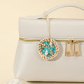 Rattan Frame Seashell Charm Pendant with Turquoise Beads view 2