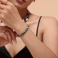 Multicolor Natural Stone Disc Bead Necklace And Bracelet view 2