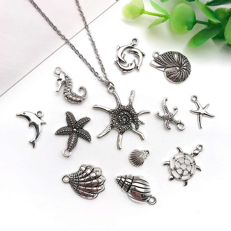 Antique Silver Zinc Alloy Shell Conch Ocean Charm Pendant for DIY Bracelet Necklace Earrings