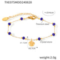 Gold Shell Pendant Set Blue Crystal Beads Necklace Bracelet view 6