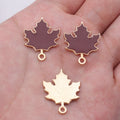 Gold Tone Maple Leaf Enamel Charms in Four Soft Colors view 8