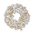 Crystal Wreath Brooch in Detailed Metal and Crystal Design view 1
