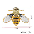 Gold Tone Silver Tone Bee Crystal Ten Designs Metal Brooch Pin view 7