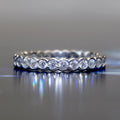 Bezel-Set Round Clear Stone Eternity Ring Silver Tone view 5