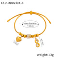 Gold Adjustable Charm Bracelets Beads Rhinestone Slider Cord view 9