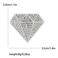 Rhinestone Diamond Shape Brooch Decorative Metal Pin For Jackets And Lapels view 8