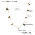 Gold Chain Irregular Natural Stone Station Necklace Multicolor view 11