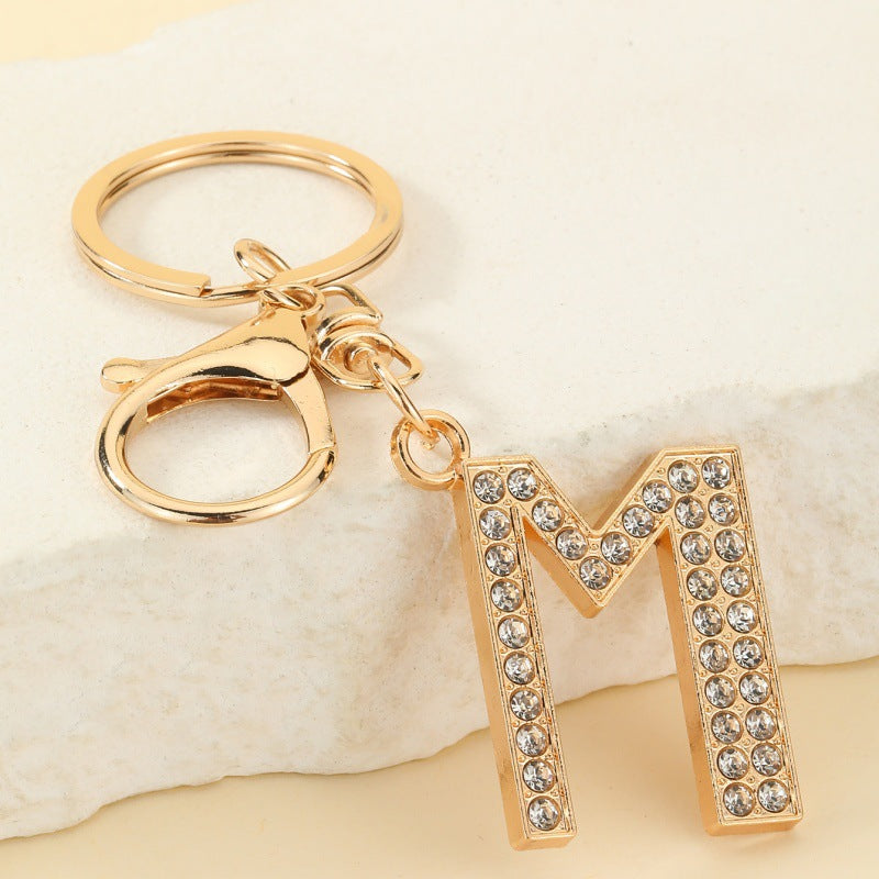 Fashion 26 Letter Metal Keychain Initial Bag Charm Personalized Accessory