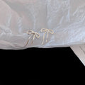 Silver Bow Chain Tassel Stud Earrings With Decorative Details view 6