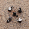 Minimal Cube Pendant Charms in Two Polished Metal Finishes view 4