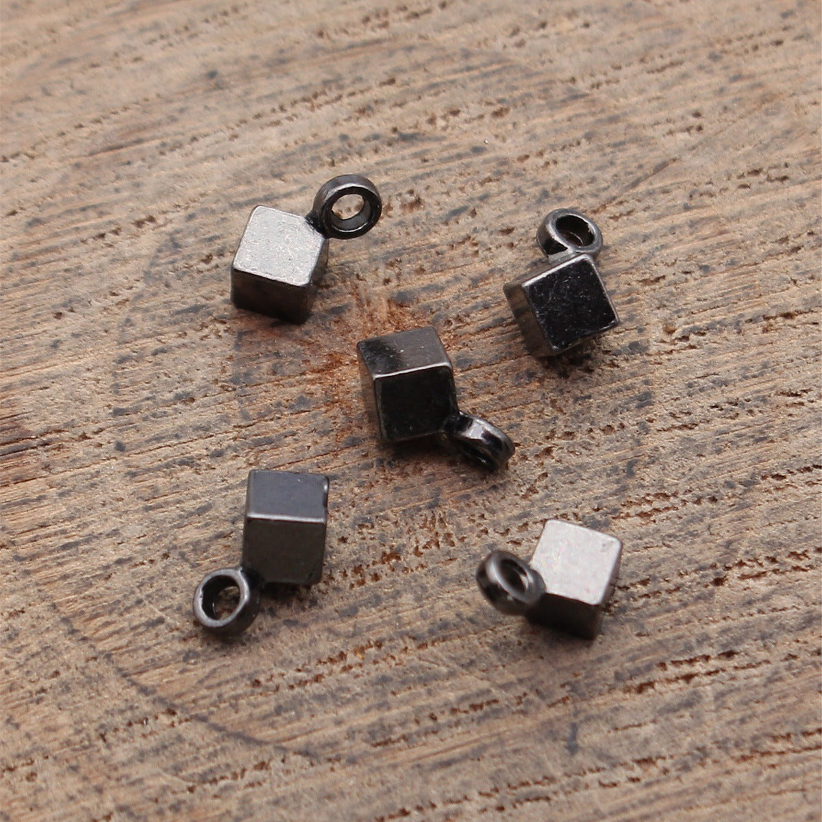 7.4x4.1x4.1mm 0.22g Multicolor Zinc Alloy Cube Small Bead for DIY Bracelet Necklace Jewelry
