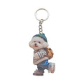 Acrylic Puppy Dog Keychain Teal Beanie Backpack Charm view 5