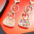 Mixed Bow Pearl Handbag and Jelly Handbag Keychains in Nine Colors view 3