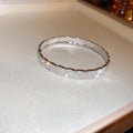 Crosshatched Crystal Hinged Bangle In Gold Tone Or Silver Tone view 7