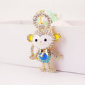 Gold-Tone Rhinestone Monkey Keychain With Lobster Clasp, 7 Styles view 3
