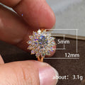 Round Floral Clear Stone Cluster Ring In Gold And Silver Tones view 5